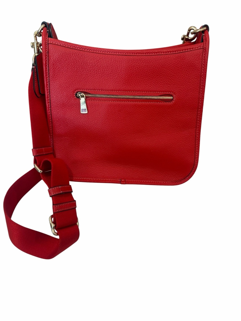 Coach CA290 Dempsey File Bag Leather Crossbody in Miami Red - Picture 4 of 10